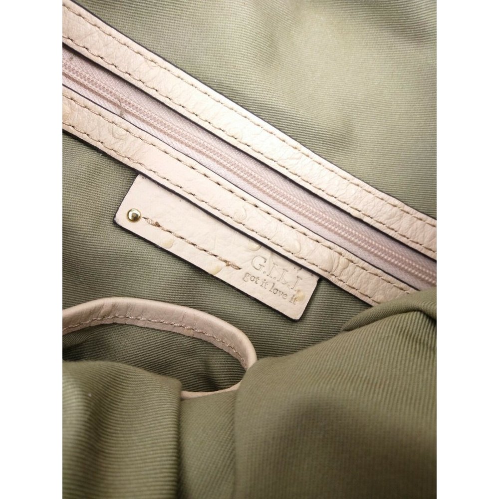 G.I.L.I. QVC Cream Ostrich Leather XL Hobo Bag - Picture 6 of 10